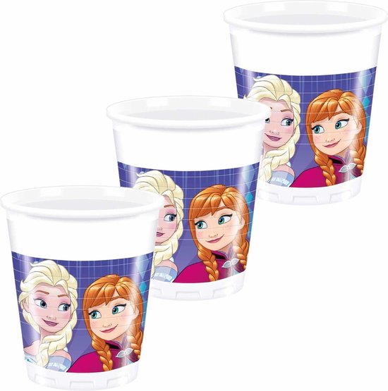 Doen Mm Gloed 24x stuks Disney Frozen snowflakes themafeest bekers/bekertjes 200 ml -  Drinkbekers -... | bol.com