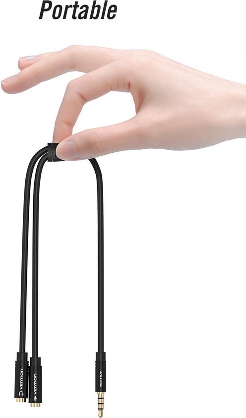 VoltCozy 3,5 mm naar 2 x 6,35 mm jackkabel, mini-stereo-stekker naar dual 6,3 mm TS Mono Y splitter audiokabel, Aux naar jack breakout kabel 1,5 m voor smartphone, pc, mengpaneel, luidsprekers