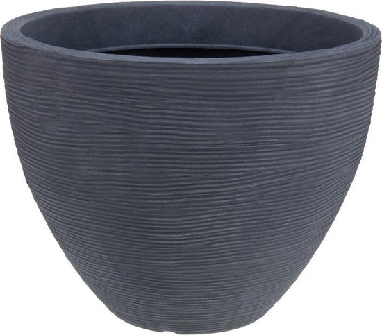 zonlicht graven arm Nampook Bloempot Ribbed Rond 40 X 31 Cm Kunststof Grijs | bol.com