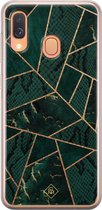 Samsung A40 hoesje siliconen - Abstract groen | Samsung Galaxy A40 case | groen | TPU backcover transparant