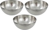 3x RVS salade serveerschalen/kommen 28 cm zilver - Saladeschaal roestvrijstaal