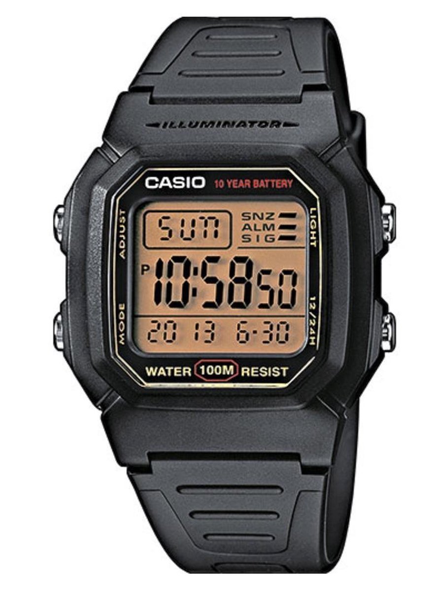 CASIO - W-800HG-9AVES - CASIO Collection - horloge - Mannen - Zwart - Kunststof Ã˜ 36 mm