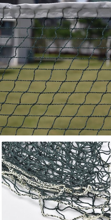 WiseGoods - Professionele Sportnet - Volleybal, Badminton, Tennis net - 6.1 x 0.75 M - Legergroen