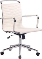 Bureaustoel - Stoel - Design - In hoogte verstelbaar - Kunstleer - Wit - 56x64x102 cm