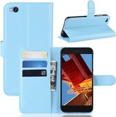 Litchi Texture horizontale flip lederen tas voor Xiaomi Redmi Go, met portemonnee en houder en kaartsleuven (blauw)
