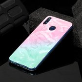 Voor Huawei Honor 8X Marble Pattern Soft TPU beschermhoes (roze groen)