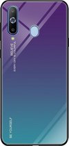 Voor Galaxy A8s Gradient Color Glass Case (paars)