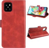 Voor Galaxy M60S / A81 / Note 10 Lite Double Buck Crazy Horse Business Mobiele telefoon Holster met Card Wallet Bracket-functie (rood)