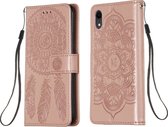 Voor iPhone XR Dream Catcher afdrukken Horizontale flip lederen tas met houder & kaartsleuven & portemonnee en lanyard (rose goud)