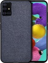 Voor Galaxy A71 schokbestendige stoffen textuur PC + TPU beschermhoes (blauw)