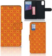 Wallet Case Samsung Galaxy A41 Telefoonhoesje Batik Orange