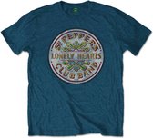 The Beatles Heren Tshirt -S- Sgt Pepper Drum Blauw