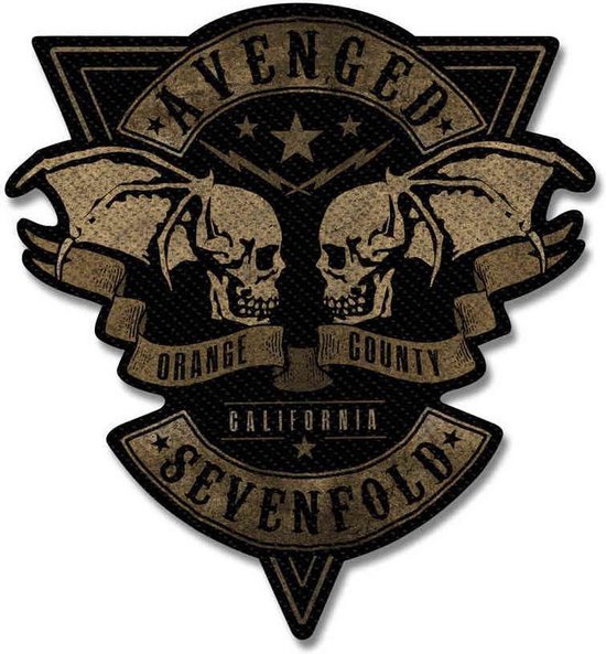 Avenged Sevenfold Orange County Cut-Out Patch zwart-beige Polyester -