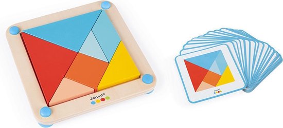 Janod Essentiel - Tangram - Educatief Spel Om Vormen En Kleuren Te Ontdekken - Bevat Veel Figuren Om Na Te Maken - De Tangram Heeft 2 Moeilijkheidsniveaus - Geschikt Vanaf 2 Jaar van Janod — afbeelding 5