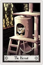 Deadly Tarot Metalen wandbord Felis - The Hermit Small Tin Sign Wit