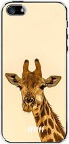 iPhone SE (2016) Hoesje Transparant TPU Case - Giraffe #ffffff