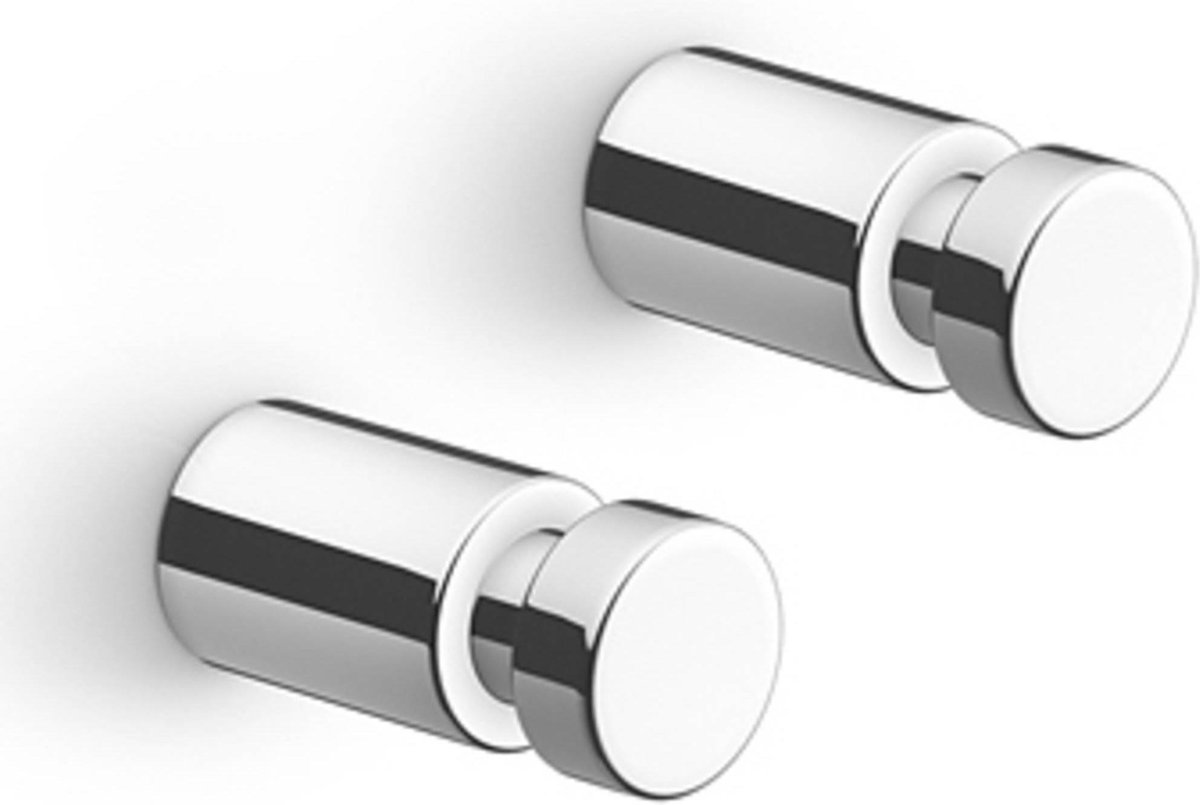 ZACK Aivo Handdoekhaak 2 Stuks Rond Ø1,9x4 cm Glans Rvs