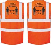2x Oranje Corona/COVID-19 vesten/hesjes 1,5 meter afstand voor volwassenen - Veiligheidsvest werkkleding - RIVM regels/richtlijnen - Flatten the curve - Stay safe