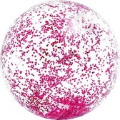 Opblaas strandbal glitter - roze