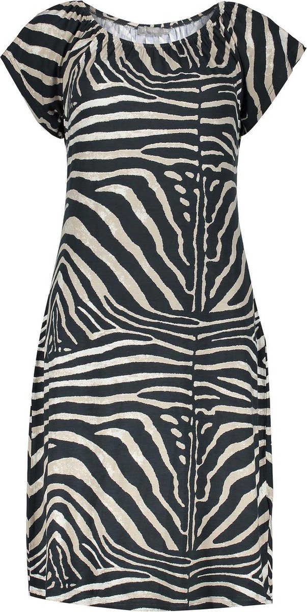 May Dress Elastic Neck Ss 07042 60 Blue black bol