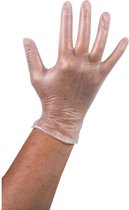 Handschoen wegwerp transparant Vinyl - gepoederd eenmalig - XL - elastisch - maat XL - 100 stuks