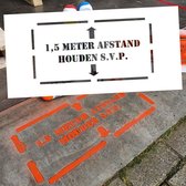 1,5 Meter Afstand Houden   -  markering sjabloon voor buiten