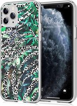 iMoshion Hoesje Geschikt voor iPhone 11 Pro Hoesje Siliconen - iMoshion Design hoesje - Groen / Meerkleurig / Leopard Jungle