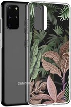 iMoshion Hoesje Geschikt voor Samsung Galaxy S20 Plus Hoesje Siliconen - iMoshion Design hoesje - Groen / Roze / Dark Jungle