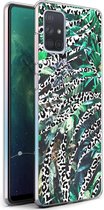 iMoshion Hoesje Geschikt voor Samsung Galaxy A71 Hoesje Siliconen - iMoshion Design hoesje - Groen / Meerkleurig / Leopard Jungle