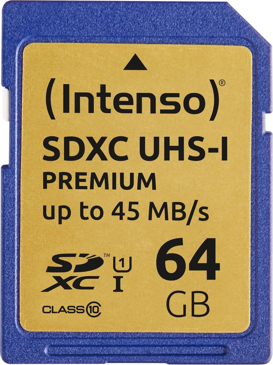 Intenso Premium SDXC-kaart 64 GB Class 10, UHS-I