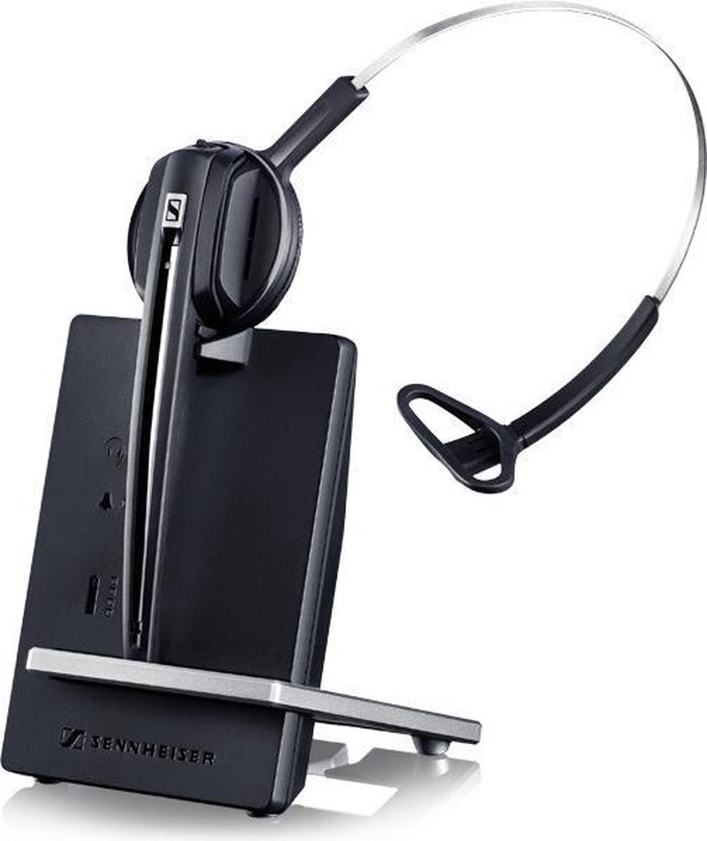 Sennheiser D 10 USB Monauraal oorhaak, Hoofdband Zwart, Zilver hoofdtelefoon