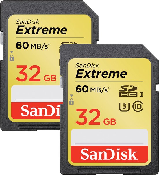 Carte SD Sandisk Extreme 32 Go (Double pack) | bol.com