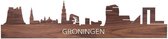Skyline Groningen Notenhout  - 80 cm - Woondecoratie design - Wanddecoratie met LED verlichting