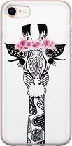 iPhone 8/7 hoesje siliconen - Giraffe | Apple iPhone 8 case | TPU backcover transparant