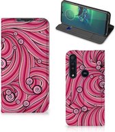 Bookcase Motorola G8 Plus Swirl Pink