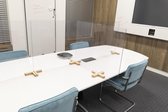 Plexiglas Scherm 160 x 58 cm incl houten voetstukken - Spatscherm - Preventiescherm - Scheidingswand - Leverbaar in verschillende maten