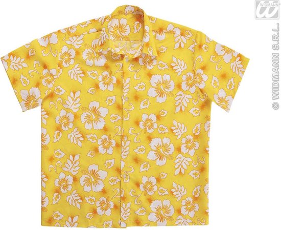 "Gele hawaiiaanse overhemd voor heren  - Verkleedkleding - M/L"
