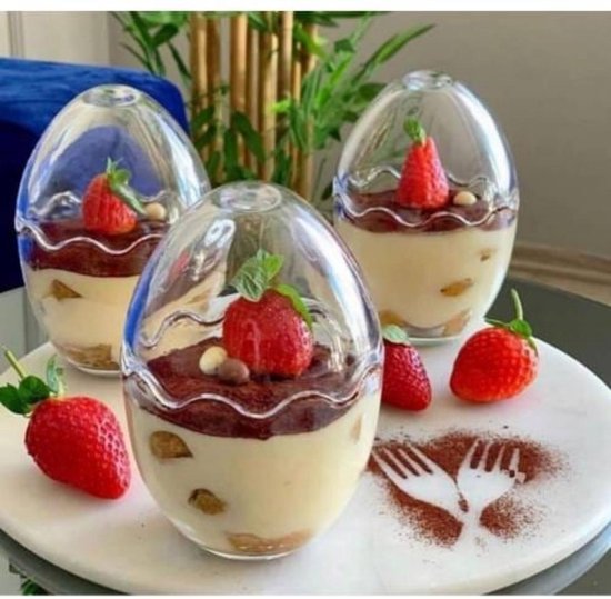 Associëren ketting kat Handmade - Glazen Dessert/Puddingcup - 2 delig - Set van 2 | bol.com