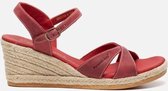 Panama Jack Benisa B806 sandalen met sleehak rood - Maat 36