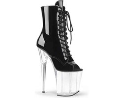 Pleaser - FLAMINGO-1021 Plateau Laarzen, Paaldans schoenen - Paaldans schoenen - 39 Shoes - Zwart