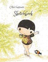 Collect happiness sketchbook (Hand drawn illustration cover vol .11 )(8.5*11) (100 pages) for Drawing, Writing, Painting, Sketching or Doodling