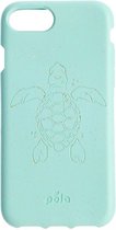 Pela Eco Milieuvriendelijk Case Biologisch Afbreekbaar Beschermend Hoesje iPhone 6 6s 7 8 SE 2020 - Schildpad Turquoise