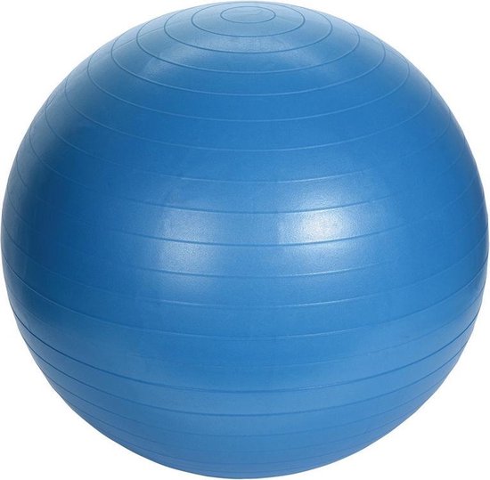 Grote blauwe fitnessbal/yogabal inclusief pomp 75 cm sport fitnessartikelen  -... | bol.com