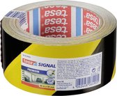 3x Tesa afzettape/markeertape geel/zwart 6 cm x 66 mtr - Afzettape/markeertape - Gevarenzone tape - Parkeerplaats/garage hoeken/muren aanduiden met tape
