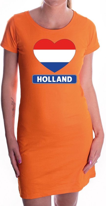 Oranje jurk I love Holland hartje voor dames - Nederlandse vlag -  Koningsdag -... | bol.com