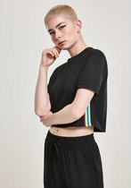 Urban Classics Dames Tshirt -L- Side Taped Zwart