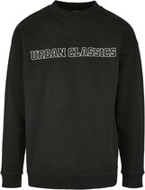 Urban Classics Crewneck sweater/trui -XS- Mid Logo Oversized Zwart