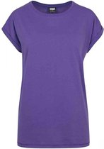 Urban Classics - Extended shoulder Dames T-shirt - XS - Paars