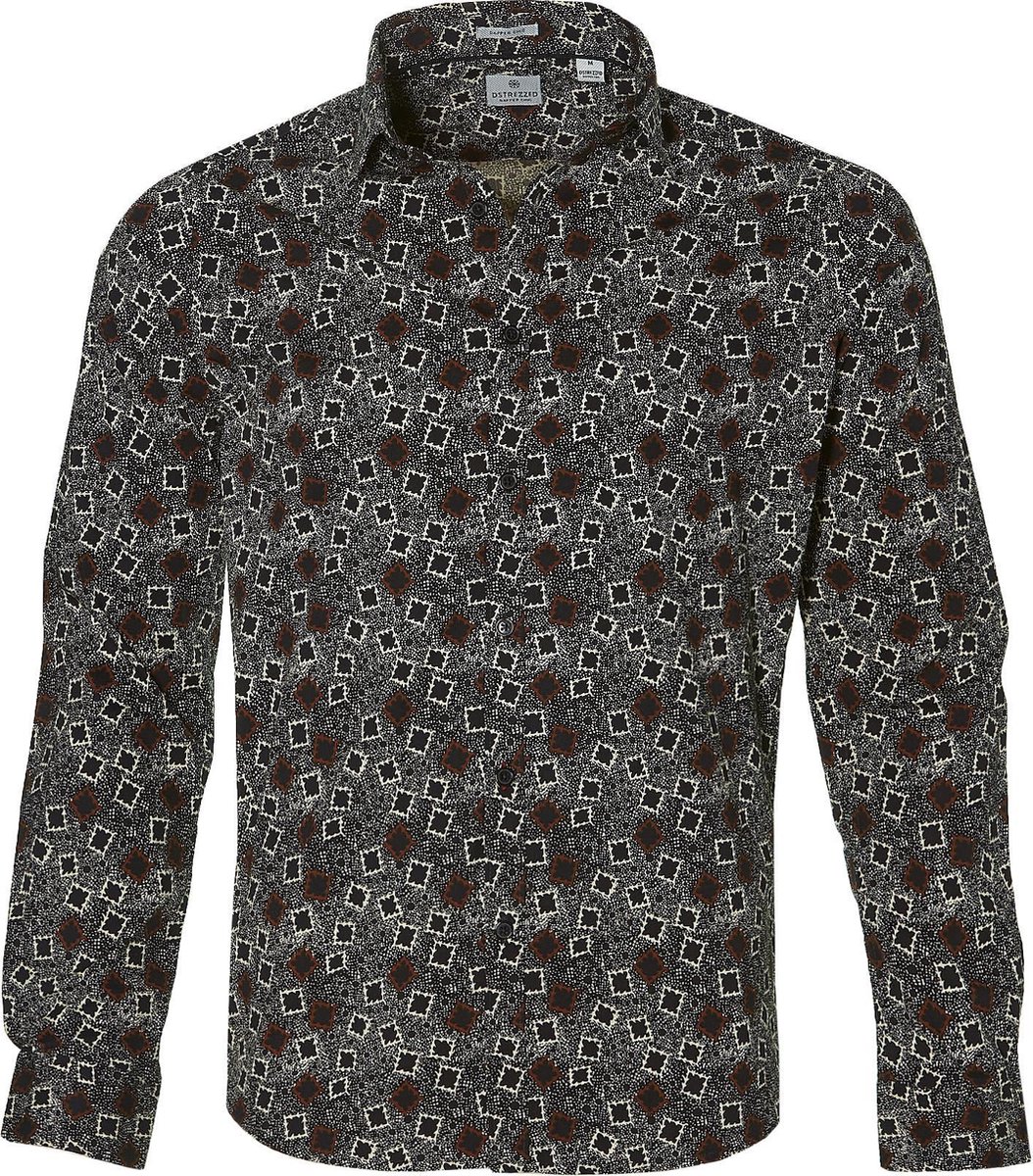 Dstrezzed Overhemd - Slim Fit - Bruin - 3XL Grote Maten