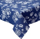 Tafelkleed | 130*180 cm | Blauw | 100% Katoen | Bloemen | Clayre & Eef | DED03